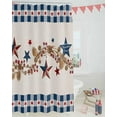 thumbnail image 3 of Fourth of July Stars Shower Curtain, Buffalo Plaid Blue Shower Curtain Set with Hooks, Spring Summer Waterproof Fabric Shower Curtains for Bathroom Decor, 36x72 Inch Bath Curtain, 3 of 6