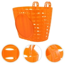 Niceauty Kids Bike Basket Bicycle Basket Orange Quick Mount for Transportation 1Pack