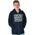 thumbnail image 4 of Mechanic Cant Fix Stupid Rude Honest Men's Big & Tall Graphic Zip Up Hoodie Brisco Brands 3X, 4 of 5