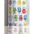 thumbnail image 6 of Colorful Monsters Sheer Curtains 45 Inch Length 2 Panels Set Window Treatments, Abstract Cartoon Cute Artistic Funny Rod Pocket Semi Curtains for Living Room/Bedroom/Kitchen Décor, 104"W x 45"L, 6 of 7