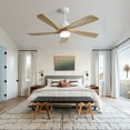thumbnail image 4 of 52 Inch Modern Ceiling Fan With Dimmable LED Light 5 Solid Wood Blades Remote Control Reversible DC Motor With Smart APP Control    RR, 4 of 10