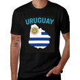 thumbnail image 2 of T-shirt Uruguay Flag Map  Soft Cotton Adult Heat-Transfer Graphic T-Shirt - 180g Breathable Fabric, Unisex Summer Casual Wear with Durable Heat-Printed Design, 2 of 10