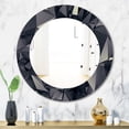 thumbnail image 2 of DESIGN ART Designart 'Shades Of Black' Printed Modern Mirror - Oval or Round Wall Mirror - Black 24in.x24in., 2 of 5