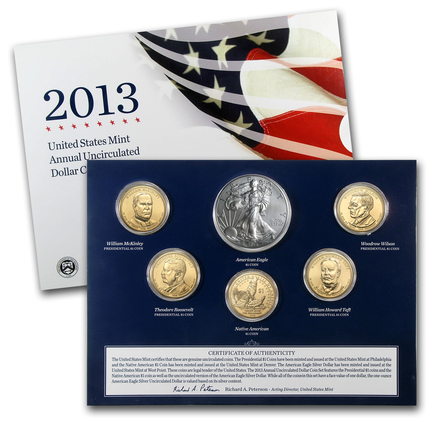 2013 US MINT ANNUAL UNCIRCULATED DOLLAR COIN SET 
