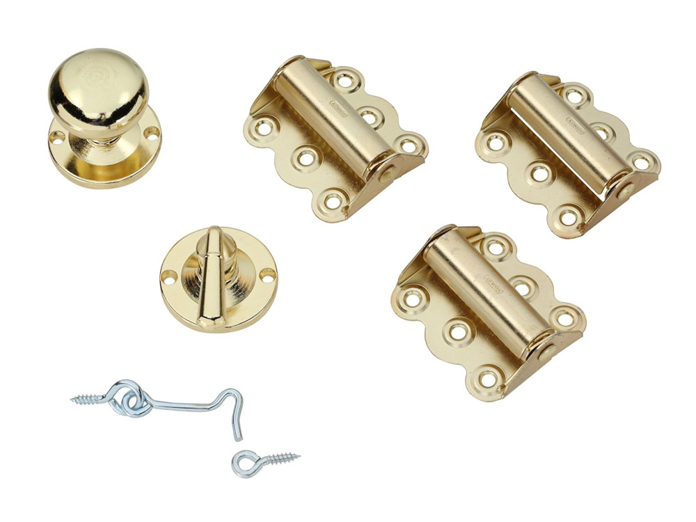 Stanley Hardware (S838-904) Screen + Storm Door Kit, Bright Brass Finish