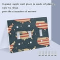 thumbnail image 4 of 3 Gang Light Switch Cover Plate States Shape Us Flag Wall Plate Decorate Electrical Outlet Cover Plates 4.56”x4.48”, 4 of 8