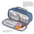 thumbnail image 3 of GHSDFBB Large Capacity Pencil Case, Stationery Storage Handheld Pen Pouch Bag Multiple Compartment Double Zipper Cosmetic Portable High School Office Organizer College Student Teen Adult, 3 of 7