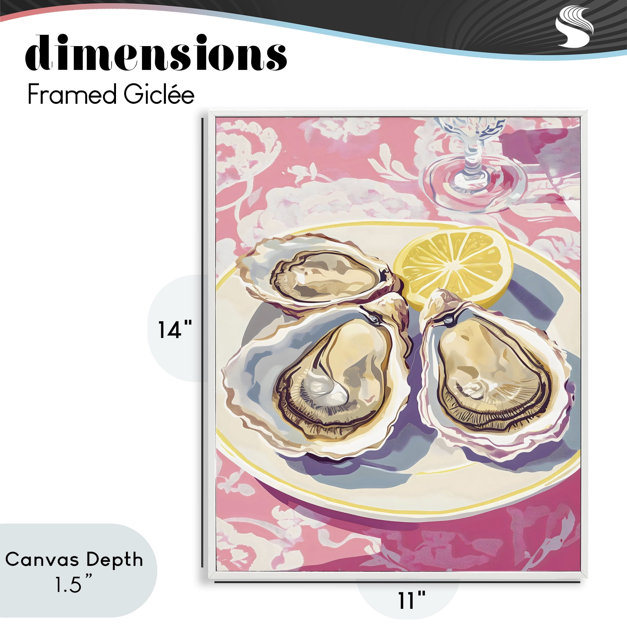 Stupell Industries Plated Oysters & Lemons White Framed Giclee Art, design by The Prints Vibe