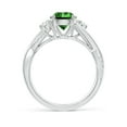 thumbnail image 2 of ANGARA Lab Grown 1.2 Ct Emerald & Diamond Twisted Vine Engagement Ring for Women in 14K White Gold (Size-7mm) | May Birthstone, Anniversary, Jewelry Gift for Women | Lab-Grown Emerald Ring, 2 of 9