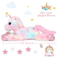 thumbnail image 3 of Almohada de felpa Muiteiur, 43,4 cm, tamaño grande, unicornio rosa para niñas, 3 of 8