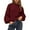 Burgundy, variant on Sweaters for Women Fall Crew Neck Lantern Long Sleeve Oversized Sweater Casual Knit Winter Pullover Tops