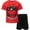Space astronaut, red, variant on Funstuff Race Car T-Shirt and Mesh Shorts Outfit Set Toddler to Little Kid