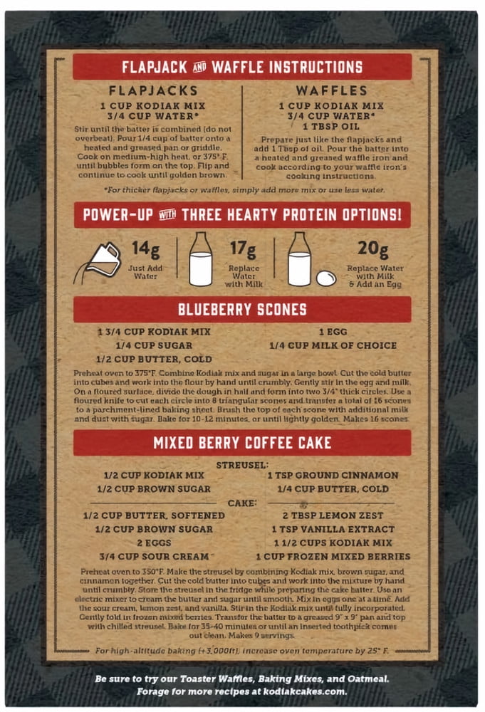 Kodiak Cakes Power Cakes Flapjack & Waffle Mix, Blueberry, 18 oz (Pack of 8)