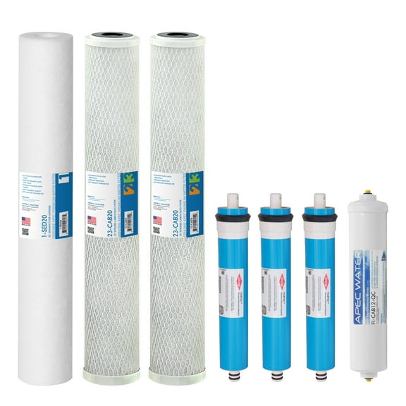 APEC Ultimate Complete Replacement Filters for 240 GPD Premium Commercial Grade Reverse Osmosis System (FILTER-MAX-LITE240)
