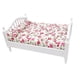 thumbnail image 2 of Miniatura de madera 1/12 Casa de Muñecas Cama Doble Hoja Floral Casa Muebles Niños Juguete para el Hogar Jumpingount WJ4205-00B, 2 of 7
