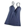 thumbnail image 3 of Esquirla Womens Adjustable Strap Built In Bra Tank Tops Camisole M Navy Blue, 3 of 6