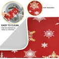 thumbnail image 2 of Red Background Snowflakes Dish Drying Mat for Kitchen Counter, Absorbent Reversible Dish Draining Mat,Rack Pad for Countertop, 18 x 24 Inches, 2 of 7
