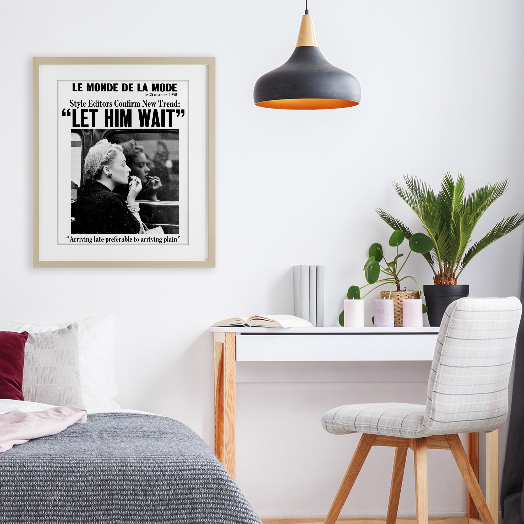Stupell Industries Let Him Wait Advice Birch Framed Print Under Glass, design by Annabelle Hall