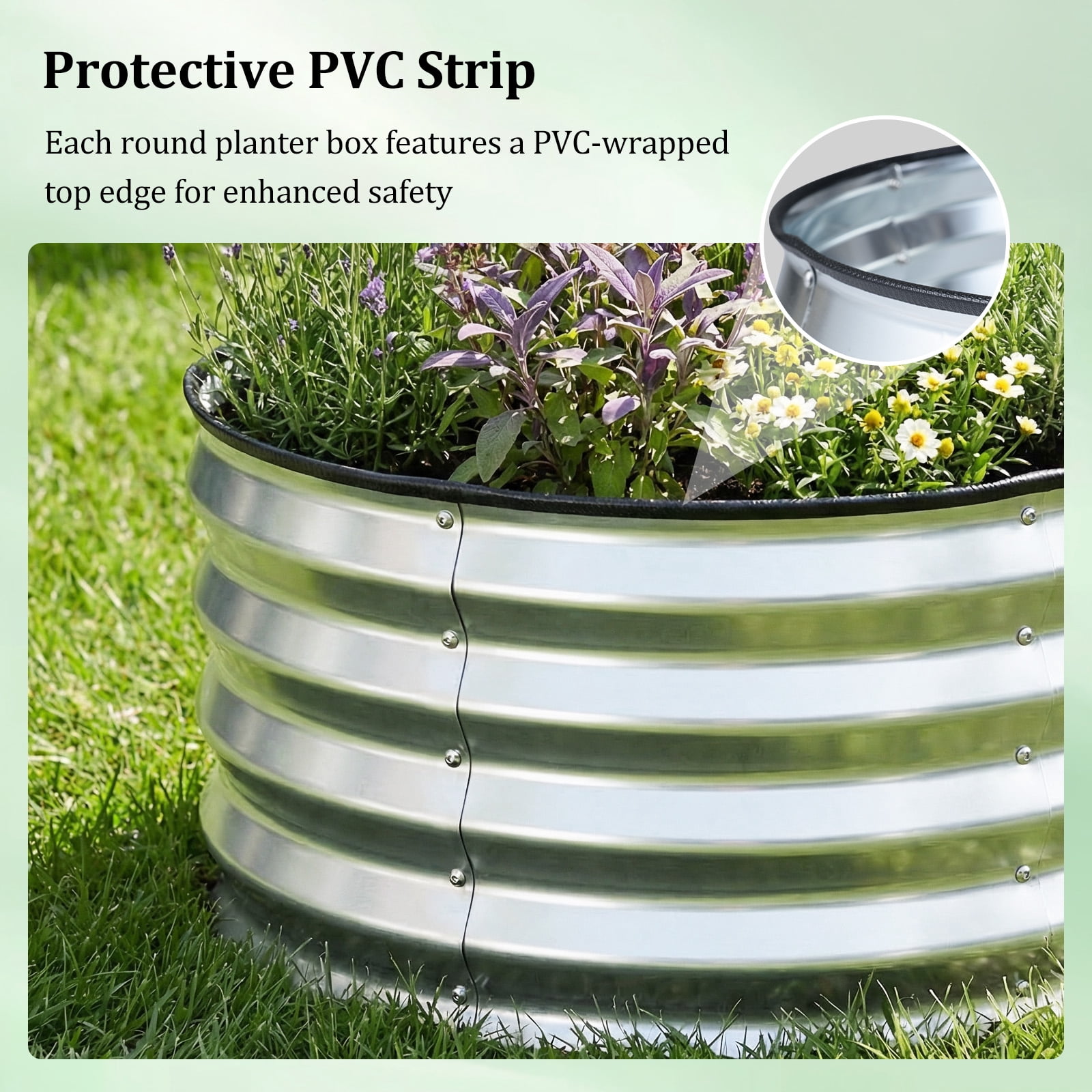 Costway 2 Pack Galvanized Raised Garden Bed Kit with Open-Ended Base for Vegetables Flowers