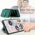 thumbnail image 4 of for Google Pixel 6 Pro Wallet Case, PU Leather Case with Back Card Holder Kickstand, Magnetic Button Flip Folio Shockproof Zipper Crossbody Strap Purse Phone Case for Google Pixel 6 Pro, Green, 4 of 10