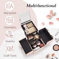 thumbnail image 2 of Caja organizadora de maquillaje Costravio Cosmetic Train Case con espejo, 2 of 7