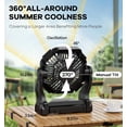 thumbnail image 3 of Ventilador de camping DOWILLDO de 2000 mAh con linterna LED, batería de 16 a 72 horas, 3 of 9
