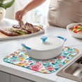 thumbnail image 2 of Pioneer Flower Floral Print Pattern Dish Drying Mat for Kitchen 1 Pack, Ultra Absorbent Microfiber Dishes Drainer Mats,16"x18", 2 of 6