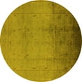thumbnail image 1 of Ahgly Company Machine Washable Indoor Round Oriental Yellow Traditional Area Rugs, 4' Round, 1 of 4