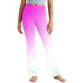 thumbnail image 2 of vokkrv Girl's Flare Leggings High Waisted Yoga Pants Bootcut Dance Casual Pants Activewear Kids Bell Bottoms Pink 12-13 Years, 2 of 7