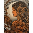 thumbnail image 1 of I am Woman Modern Floral Linocut Illustration Large Wall Art Poster Print Thick Paper 18X24 Inch, 1 of 5