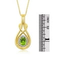 thumbnail image 3 of RYLOS Necklace Yellow Gold Plated Silver 925 Love Knot Necklace Gemstone &  Diamonds Pendant 18" Chain 8X6MM Peridot August Birthstone Womens Jewelry Silver Necklace, 3 of 7