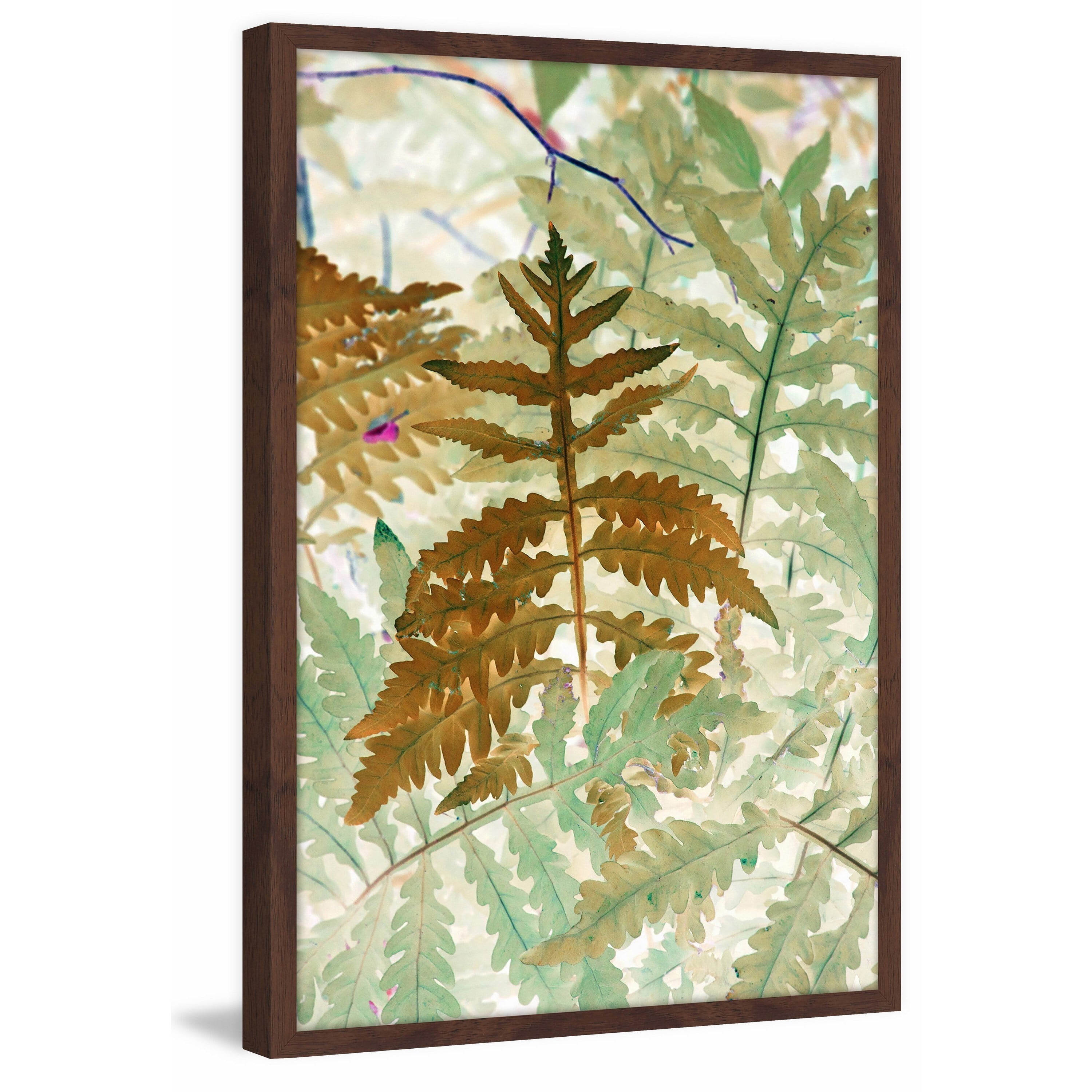 Golden Fern Framed Painting Print