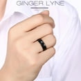 thumbnail image 5 of 6mm Stainless Steel Black Wedding Band Ring Women Men Ginger Lyne Collection, 5 of 7