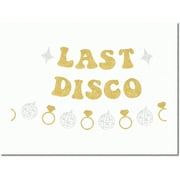 Galactic Gold Glitter Disco Banner Garland - Space Cowgirl Bachelorette Party Decor