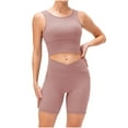 thumbnail image 1 of Cameland Ensemble Femme Été Sexy Uni Col Rond Manches Courtes une Pièce, 1 of 6