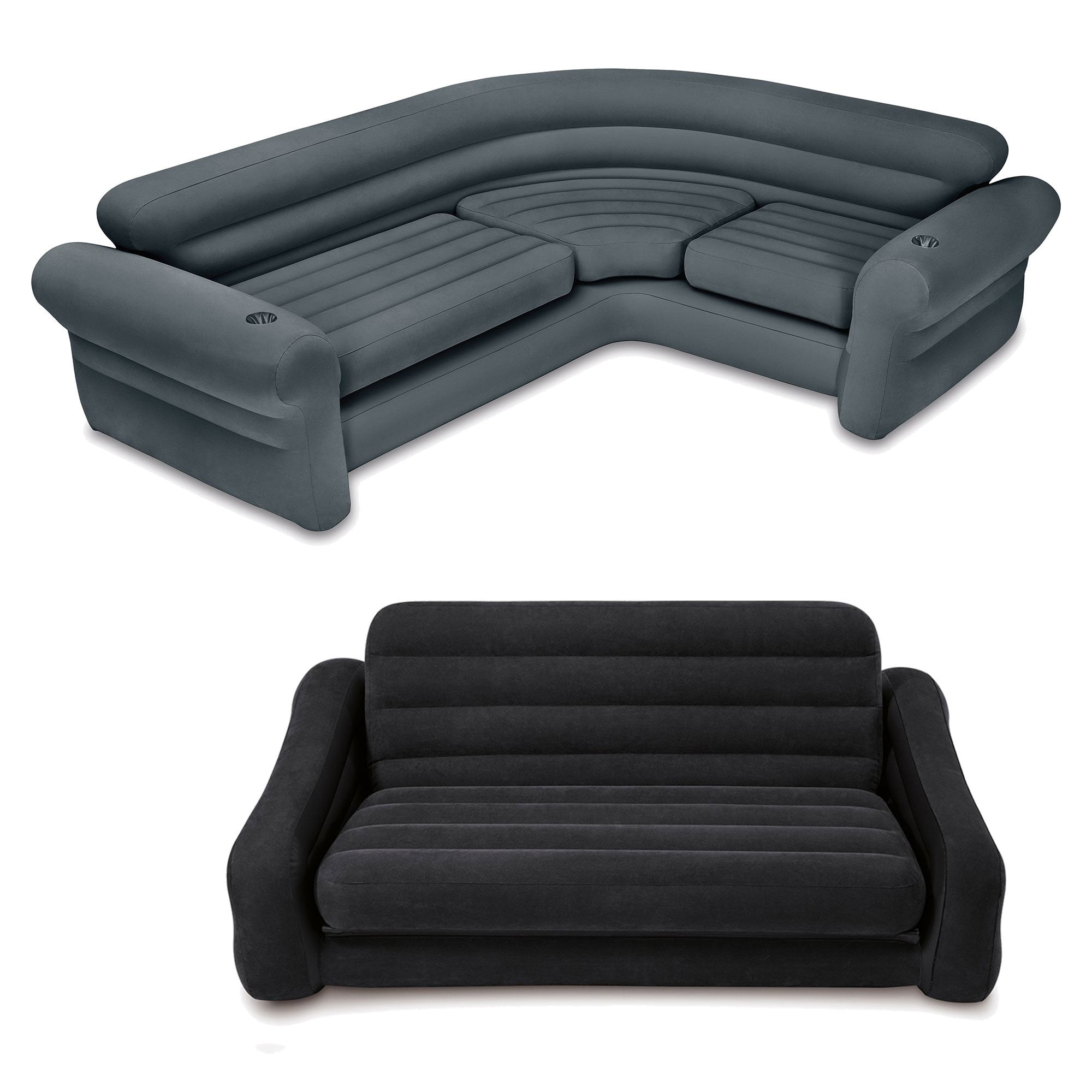 Intex Inflatable Corner Couch Sectional Queen Size Pull Out Futon Intex Inflatable Corner Couch Sectional Queen Size Pull Out Futon Sofa Bed