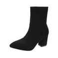 thumbnail image 1 of NECHOLOGY Botas Mujer Adulto Femenino Zapatos Botines de mujer Botas Retro gruesas transpirables para mujer con cremallera y tacones altos a la , zapatos, botas para mujer (Black, 7.5), 1 of 6