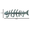 thumbnail image 2 of Pack of 2 Sea Vintage Verdigris Decorative Cast Iron Fish Bone 4 Peg Wall Hooks, 2 of 9