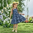 thumbnail image 7 of Odeerbi Toddler Kids Girls Independence Day A-Line Slip Dress Summer Patriotic Star Stripe Casual Strap Dress, 7 of 7