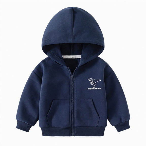 KPOPLK Baby Cotton Hooded Toddler Boy Long Sleeve Thermal Coat Kids Fall Winter Breathable Jacket 1t 2t 3t 4t 5t 6t Navy Size 3-4 Years