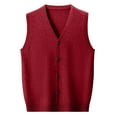 thumbnail image 5 of RMGVDSD Men's Fashion Sweater Vest Button Down Sleeveless V-Neck Sweaters Vests Comfortable Layering Casual Formal Wear Soft Knit Est Coat Versatile Style Trendy Fall Sweaters, 5 of 5