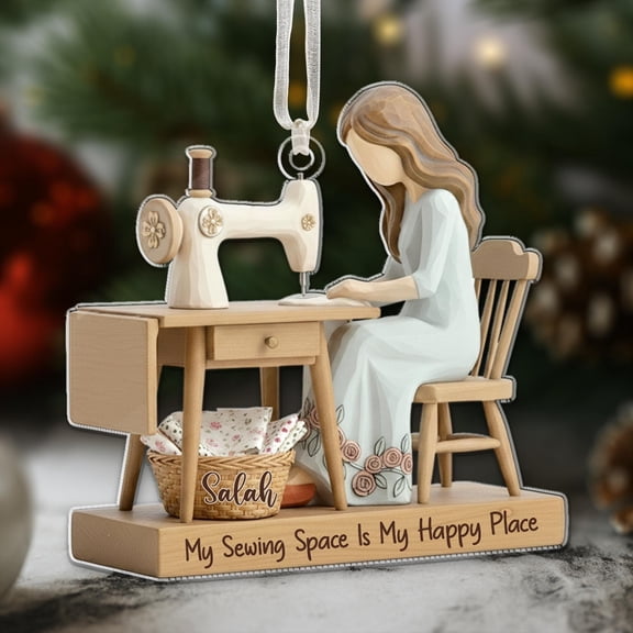 Personalized Sewing Machine Acrylic Ornament 2025, Custom Quilter Christmas Decor, Seamstress Gift, Quilting Studio Decor Crafting Xmas Gift