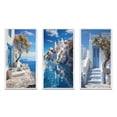 thumbnail image 2 of Designart "Greece Cycladic euphony III" Nautical & Beach Framed Wall Art Set Of 3 - White Greece Frame Gallery Set For Office Decor, 2 of 7