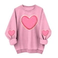 thumbnail image 2 of FDGIU Women's Valentine Pullover Sweatshirt, Cozy Heart Print Long Sleeve Top for Valentine's Day & Comfortable Trendy Style, 2 of 6