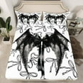 thumbnail image 2 of Feelyou Magic Angel Wings Twin Sheet Sets for Girl, Cartoon Princess Bowknot Twin Fitted Sheet, Fairy Tale Theme Flat Sheet, Super Cozy Room Decor, 3 Pieces, 2 of 7