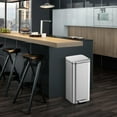 thumbnail image 7 of 8 Gallon Trash Can,30 Liter Stainless Steel Garbage Bin with Removable Inner Bucket, Square Step Recycling Bin with Soft-Close for Dining Room, Bathroom,Kitchen,Office, 7 of 7