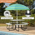 thumbnail image 6 of Topbuy 67" Waterproof HDPE, Metal Picnic Table with 4 Benches, Gray, 6 of 9