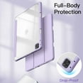 thumbnail image 3 of JETech Case for iPad Pro 12.9-Inch (2022/2021/2020/2018) with Pencil Holder, Clear Transparent Back Shell Slim Stand Shockproof Tablet Cover, Auto Wake/Sleep (Light Purple), 3 of 7