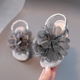 thumbnail image 4 of UngA Closed Toe Sandals Toddler Girl Girls Dress Shoes Sandal Flower Wedding Princess Party Little Big Kids Open-Toe Ankle Strap Comfort Fashion Girls Dance Shoes(Silver,Size 13), 4 of 5