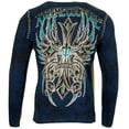 thumbnail image 3 of Xtreme Couture by AFFLICTION Men's THERMAL T-Shirt BRONZE ARMS CROSS Biker, 3 of 6
